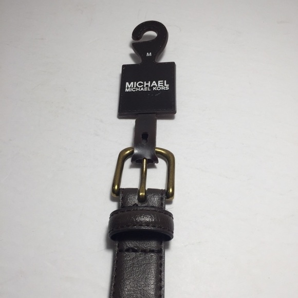 MICHAEL KORS BROWN BELT GOLD BUCKLE - Picture 7 of 9